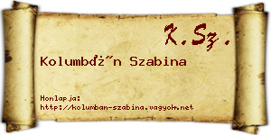 Kolumbán Szabina névjegykártya