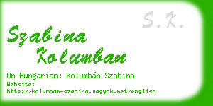 szabina kolumban business card