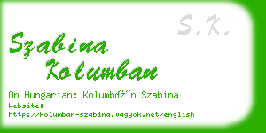 szabina kolumban business card